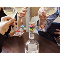 Kikkerland Rainbow Wine Rings BA91 Bottle Stopper