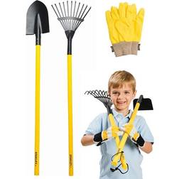 Stanley Jr 3 Garden Leaf Rake Shovel Gloves
