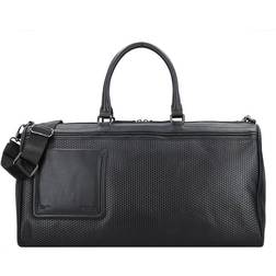 Ted Baker Men's Textured Leather Holdall in Black, Canvay O/S