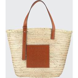 Loewe Natural/tan Logo-embossed Large Palm Leaf and Leather Basket bag 1SIZE