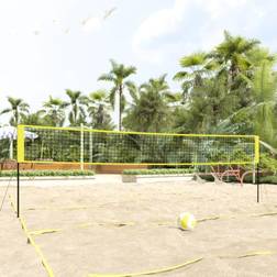 vidaXL Volleyballnet 823x244 cm PE-stof gul og sort