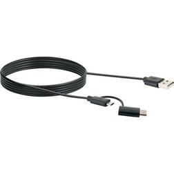 Schwaiger USB A 3.1 - USB Micro B 2.0/USB C 3.1 M-M 1m
