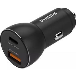 Philips fast-charge lader til cigarstik USB-A C 36W
