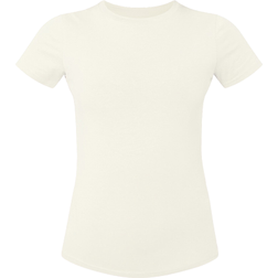 PrettyLittleThing Cotton Blend Fitted Crew Neck T-shirt - Besic Cream
