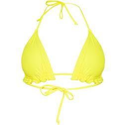 PrettyLittleThing Frill Edge Padded Bikini Top - Yellow
