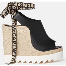 Stella McCartney Gaia faux leather espadrille sandals black