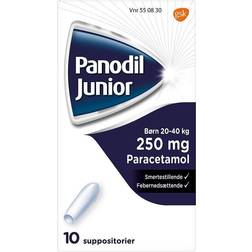 Panodil Junior 250mg 10 stk Stikpiller