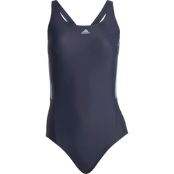adidas Women's Mid 3-Stripes Swimsuit - Shadow Navy/Blue Dawn