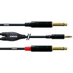 Cordial Minijack Kabel Stereo/Mono 1,5m 3,5mm Han/2x6,3mm