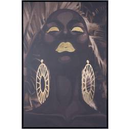 BigBuy Home Canvas African Woman 83 Framed Art