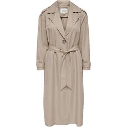 Only Long Trench Coat - White/Hummus