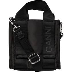 Ganni Recycled Tech Mini Tote A4920 Black Sort One Size
