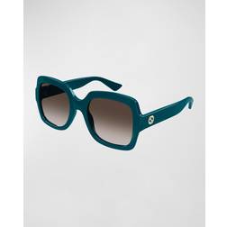 Gucci Blue Oversized Square 004 Blue/Blue/Brown