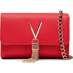 Valentino divina pattina saffiano red, women's bag shoulder bag crossbody