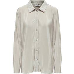 JdY Regular Fit Shirt Collar Top - Grey/Sandshell