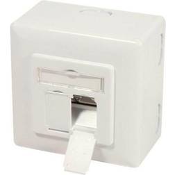 LogiLink Cat.6A wall outlet 2 x RJ45 shielded with backbox pure white Fjernlager, 3 dages levering