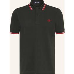 Fred Perry Slim Fit Twin Tipped Polo Night Green/Bright Pink/Washed