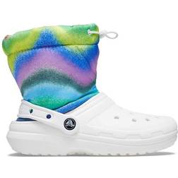 Crocs kids Classic Lined Spray Dye Neo Puff Boot Boots White Multi
