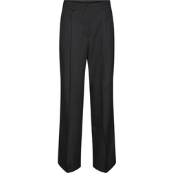 Noisy May High Waisted Straight Fit Pants - Black