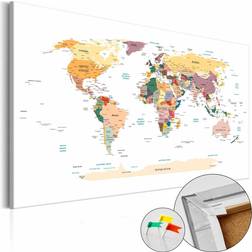Artgeist World Map hvid verdenskort billede Plakat