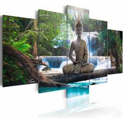 Artgeist Buddha waterfall multifarvet print Billede