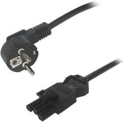 Deltaco GST18 power cable, CEE 7/7 GST18 female, black, 1m