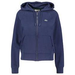 Lacoste Embroidered Logo Zipped Hoodie in Cotton Mix