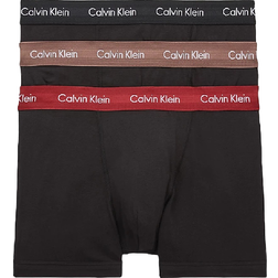 Calvin Klein Cotton Stretch Trunks 3-pack - Bright Camel/Black/Red Carpet