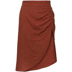 Pieces Pcstina Hw High Slit Skirt Bc Sww Midinederdele Coconut Shell