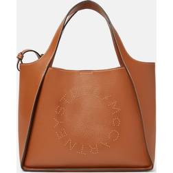 Stella McCartney Womens Pecan Perforated-logo Faux-leather Tote bag