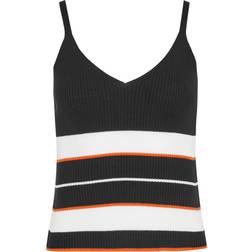 LTS Long Tall Sally Stripe Ribbed Knitted Top - Cami/Black