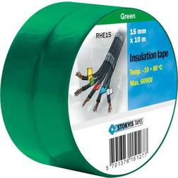 Stokvis PVC-tape 15 10 m, 2 ruller, grøn