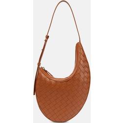 Bottega Veneta Small Drop Leather Shoulder Bag Wood 01