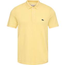 Lacoste Short Sleeved Ribbed Collar Shirt Mand Kortærmede Poloer Slim Fit Bomuld hos Magasin Yellow