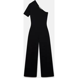 Stella McCartney Compact Knit One-Shoulder Jumpsuit 1000 BLACK