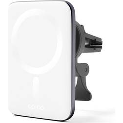 Epico Magnetisk Mobilholder til Bil m. 7.5W Trådløs Opladning MagSafe Kompatibel Hvid