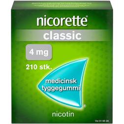 Nicorette Classic 4mg 210 stk Tyggegummi