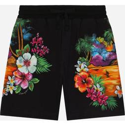 Dolce & Gabbana KIDS Floral Print Shorts Black