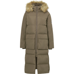 Svea Dunfrakke W. Loose Fur Hood Coat Brun