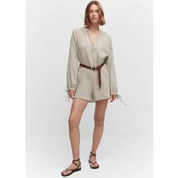 Mango Short jumpsuit with buttons light/pastel grey Women Light