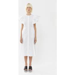 Chloé Ruffle-trimed cotton midi dress white