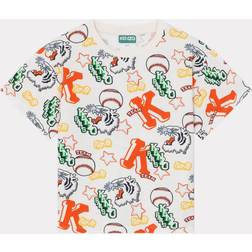 Kenzo Boys Ivory Kids Graphic-print Cotton-jersey T-shirt Years