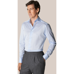 Eton Light Blue King Knit Shirt Contemporary Fit Mand Langærmede Skjorter hos Magasin Blå