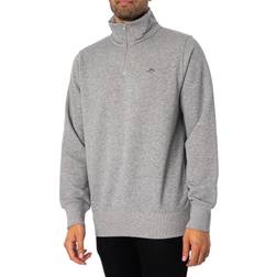 Gant Herre Shield sweatshirt med halv lynlås Grå