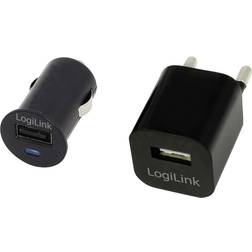 LogiLink PA0076 PA0076 USB charger Indoors, Car, Mains socket Max. output current 1500 mA 1 x USB-A