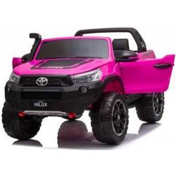 Megaleg Toyota Hilux 24v ELBil m/2x24V 240W motor Lædersæde Gummihjul, Pink