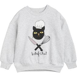 Mini Rodini Chef Cat Sp Sweatshirt Grey Melange-104/110