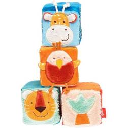 Sigikid 43226 Babyspielzeug Stoffwürfel, Mehrfarbig/Würfel-Set