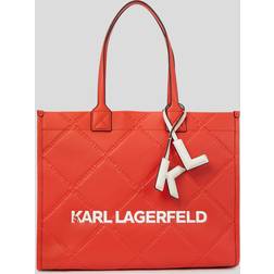 Karl Lagerfeld K/skuare Embossed Tote Bag, Woman, POPPY RED, Size: One size