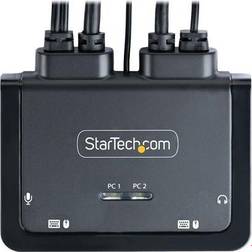 StarTech.com 2-Port Hybrid USB-C HDMI Cable KVM Switch 4K 60Hz Compact KVM with 6ft/1.8m USB-A/HDMI/Audio & 4ft/1.2m USB-C Integrated Host Cables Bus Powered Bestillingsvare, 11-12 dages levering